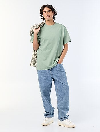 T-shirt a maniche corte tinta unita, comfort fit / oversize