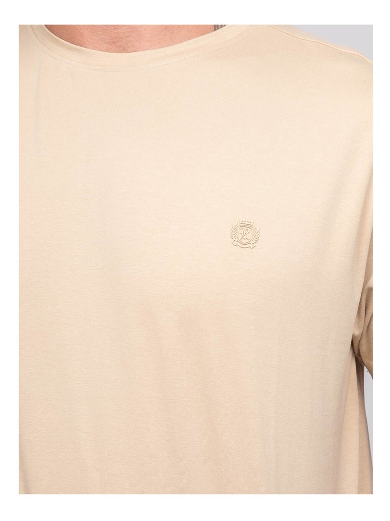 T-shirt a maniche corte tinta unita JEDDA Beige - Kiabi