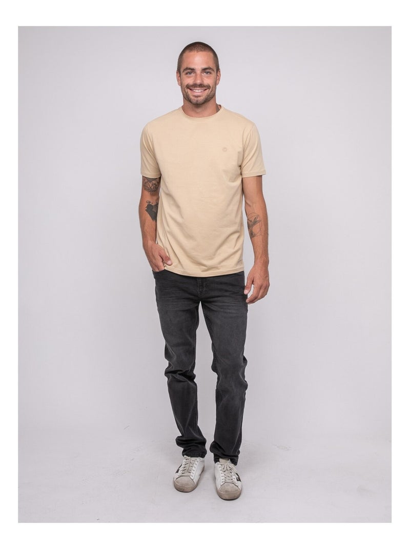 T-shirt a maniche corte tinta unita JEDDA Beige - Kiabi