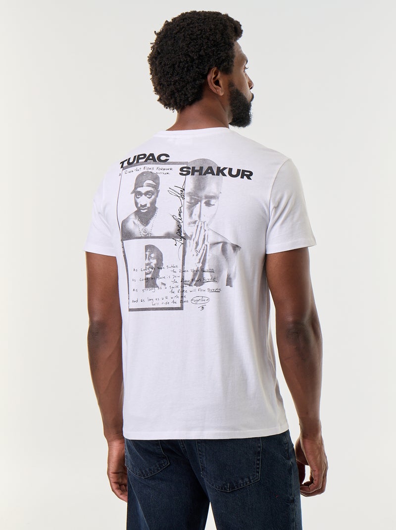 T-shirt a maniche corte 'Tupac' Bianco - Kiabi