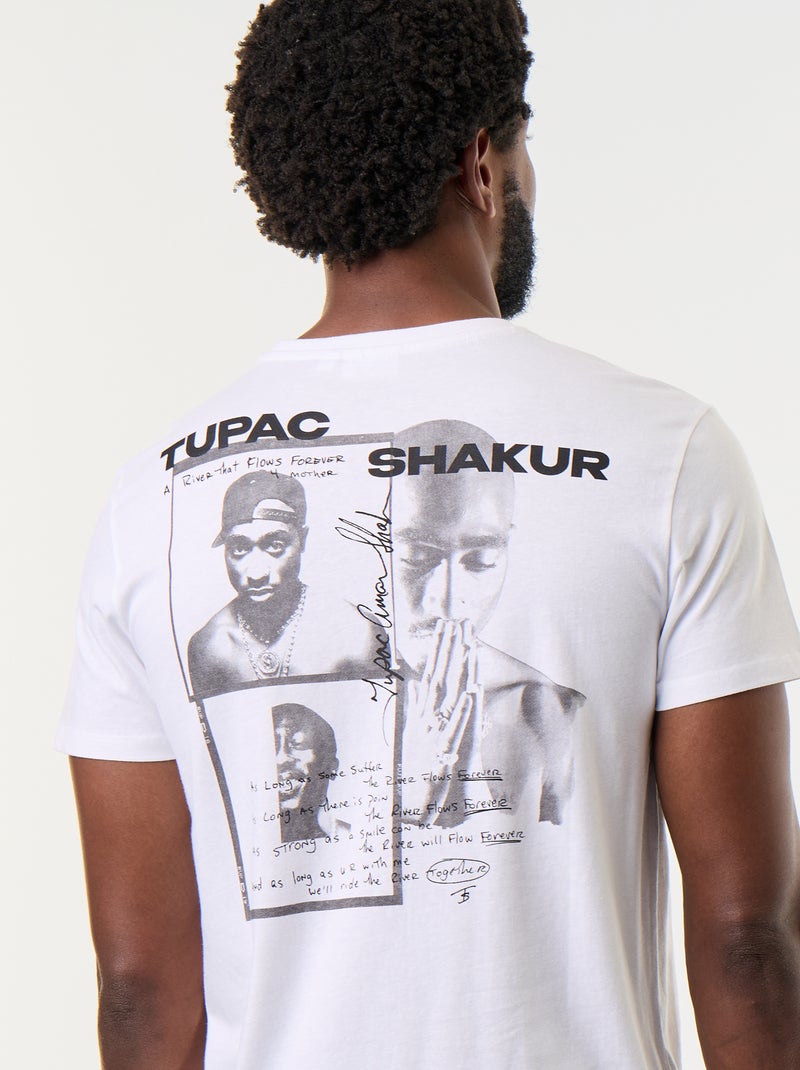 T-shirt a maniche corte 'Tupac' Bianco - Kiabi