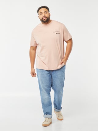 T-shirt a maniche corte von ricamo e stampa grande dietro