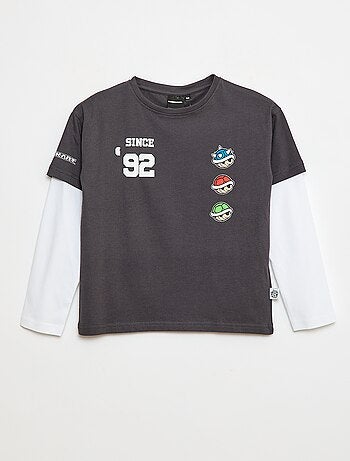 T-shirt a maniche doppie 'Fashion UK' 'Mario' in cotone