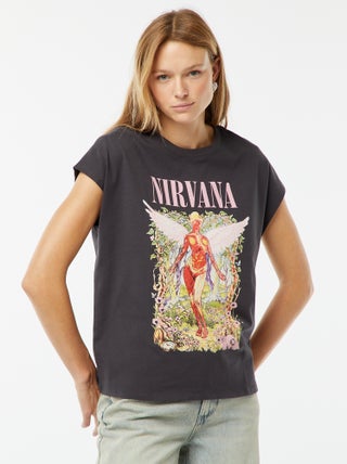 T-shirt a maniche extra corte 'Nirvana'
