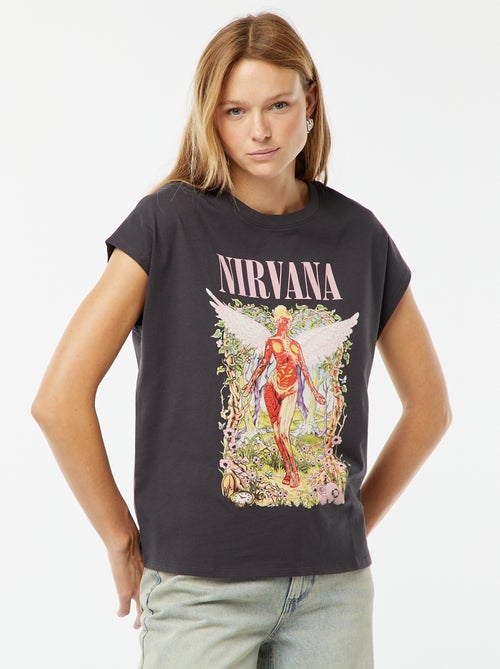 T-shirt a maniche extra corte 'Nirvana' - Kiabi
