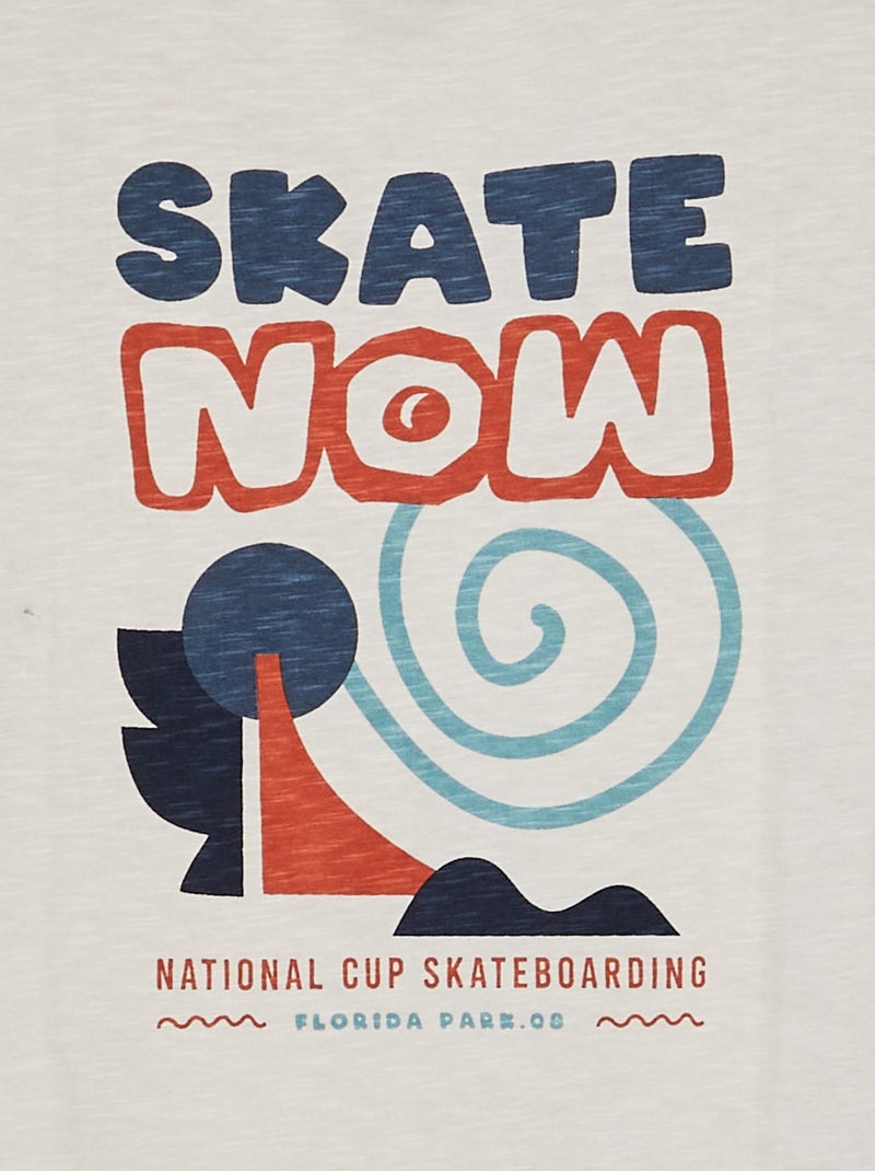 T-shirt a maniche longue con stampa fronte/retro BIANCO - Kiabi