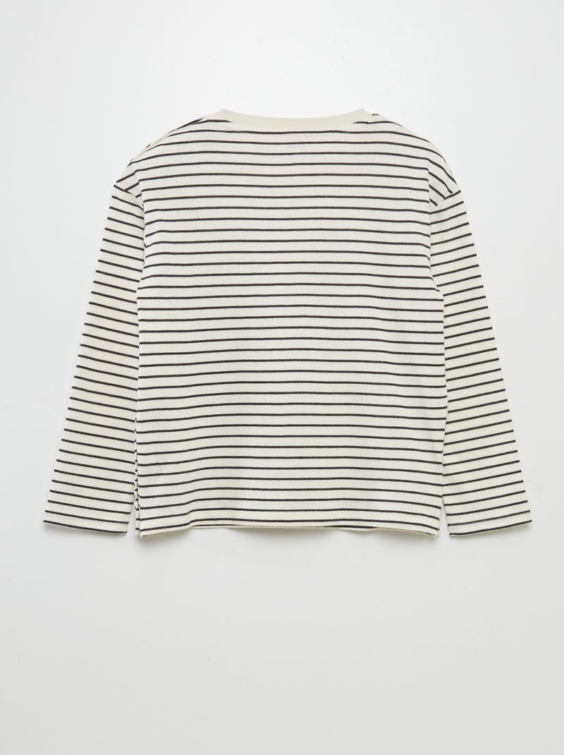 T-shirt a maniche lunghe - collezione facile da indossare BEIGE - Kiabi