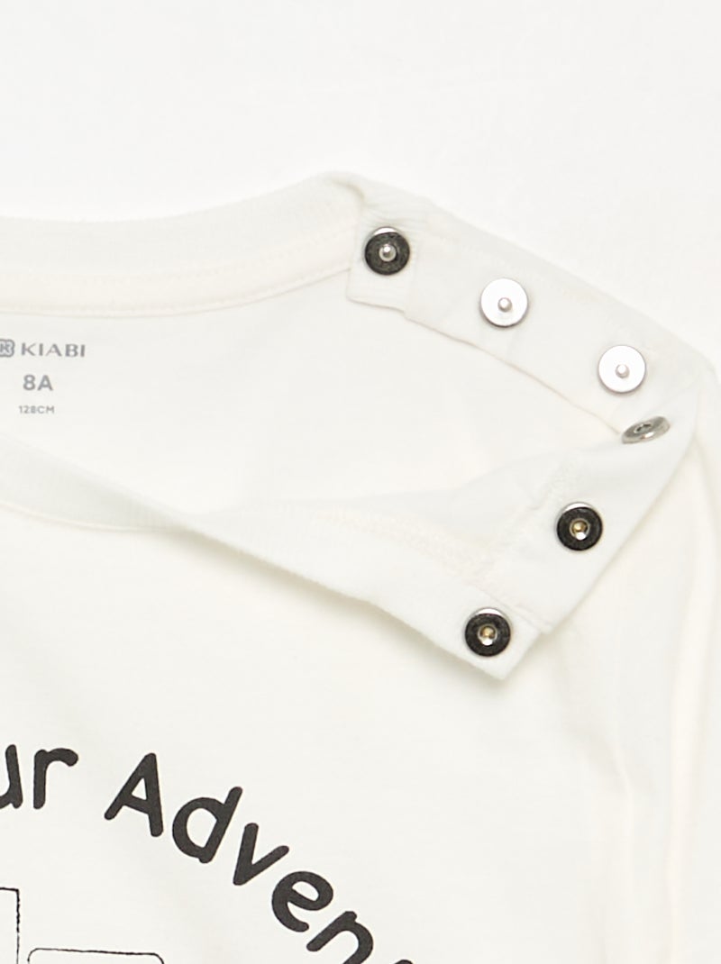 T-shirt a maniche lunghe - collezione facile da indossare Bianco - Kiabi