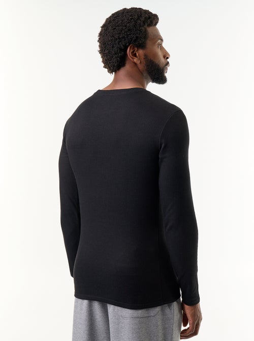 T-shirt a maniche lunghe a costine, caldo al tatto - Kiabi