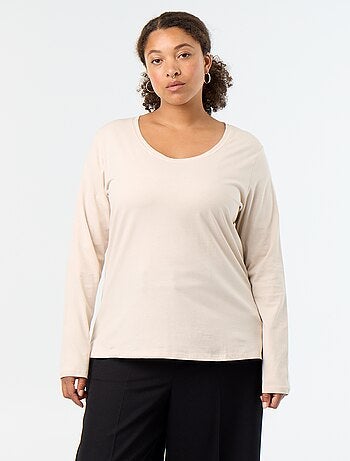 T-shirt a maniche lunghe con scollo rotondo
