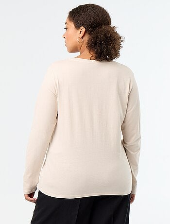 T-shirt a maniche lunghe con scollo rotondo