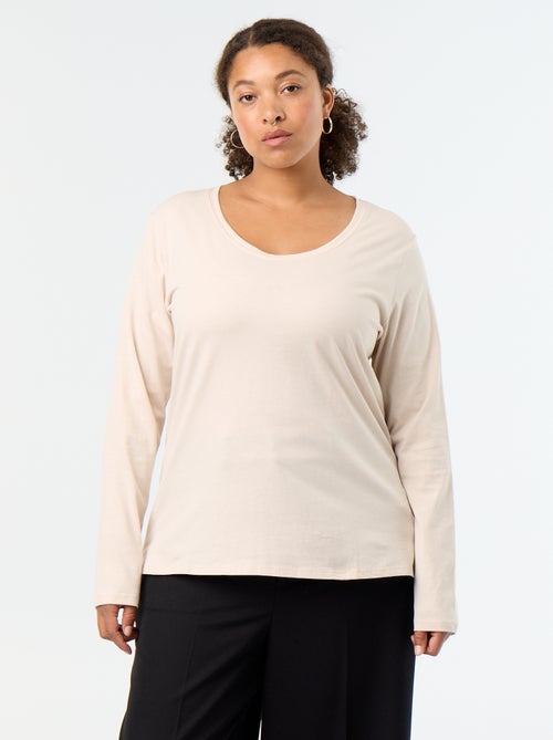 T-shirt a maniche lunghe a girocollo - Kiabi T-shirt a maniche lunghe a girocollo - Kiabi