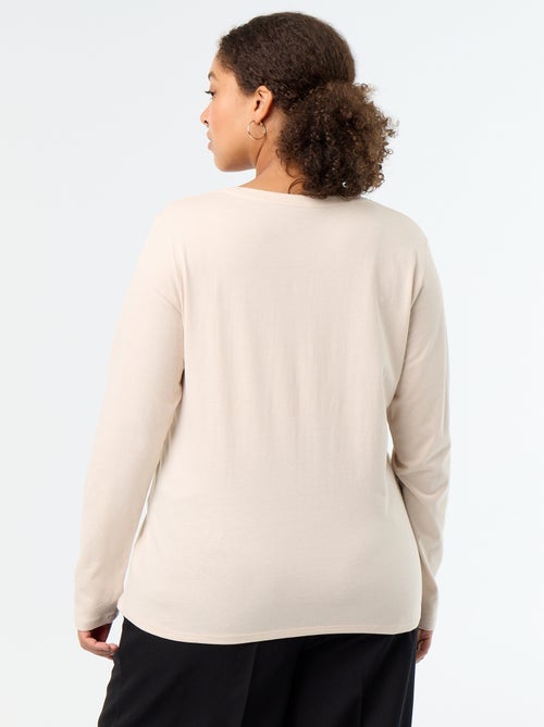 T-shirt a maniche lunghe a girocollo - Kiabi T-shirt a maniche lunghe a girocollo - Kiabi