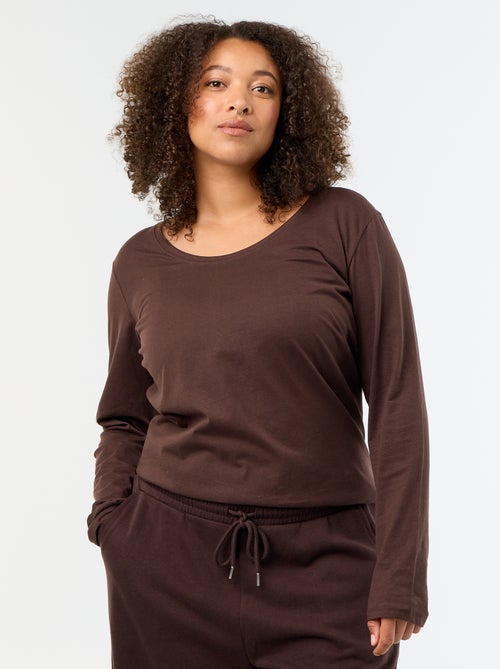 T-shirt a maniche lunghe a girocollo - Kiabi T-shirt a maniche lunghe a girocollo - Kiabi