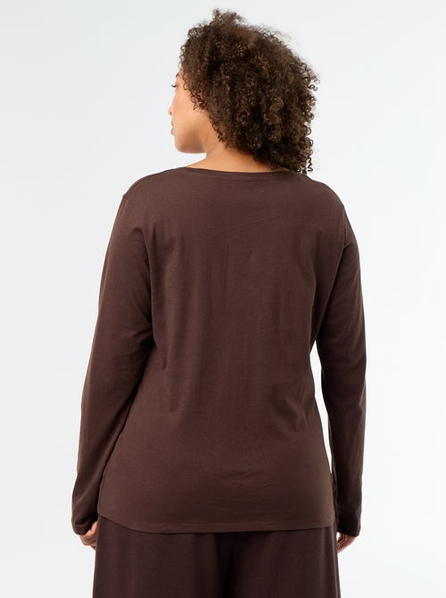 T-shirt a maniche lunghe a girocollo - Kiabi T-shirt a maniche lunghe a girocollo - Kiabi