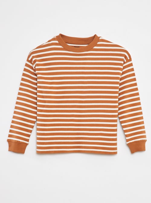T-shirt a maniche lunghe a righe - Kiabi