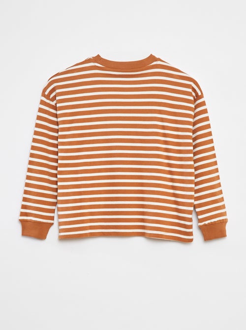 T-shirt a maniche lunghe a righe - Kiabi