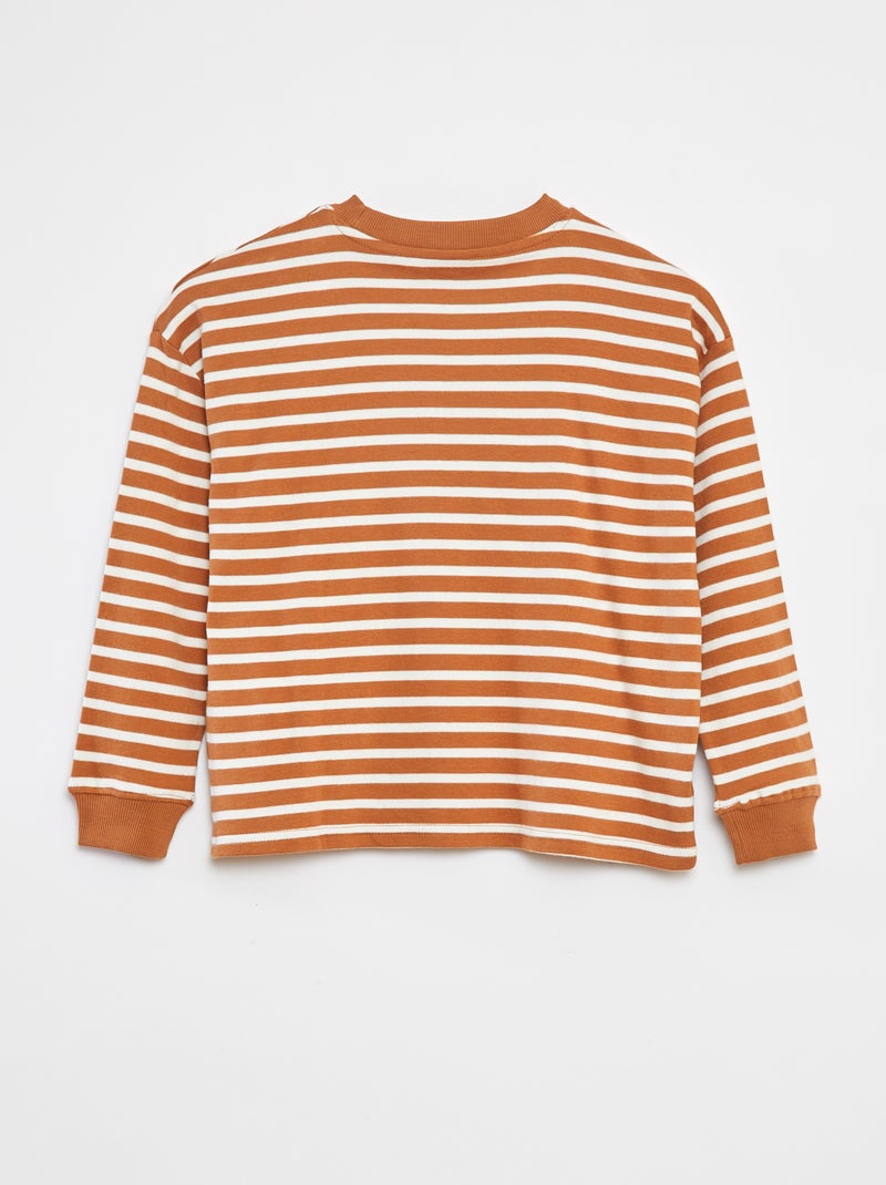 T-shirt a maniche lunghe a righe Beige - Kiabi