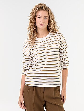 T-shirt a maniche lunghe a righe