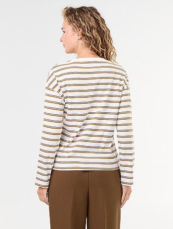 T-shirt a maniche lunghe a righe