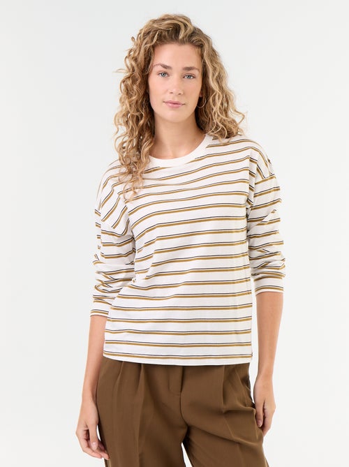 T-shirt a maniche lunghe a righe - Kiabi T-shirt a maniche lunghe a righe - Kiabi