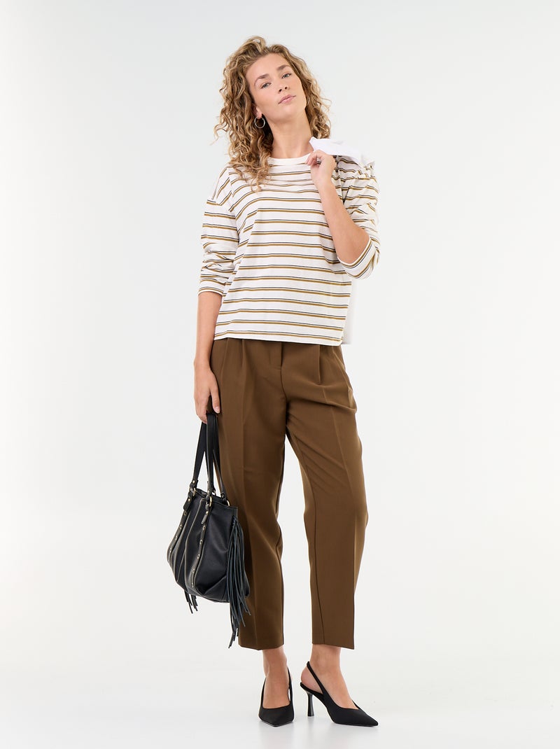 T-shirt a maniche lunghe a righe Bianco - Kiabi