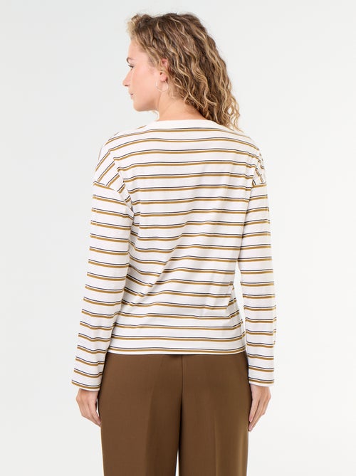 T-shirt a maniche lunghe a righe - Kiabi T-shirt a maniche lunghe a righe - Kiabi