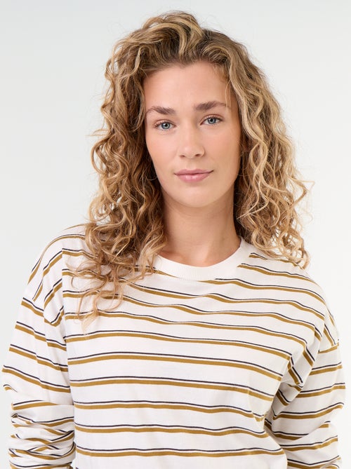 T-shirt a maniche lunghe a righe - Kiabi T-shirt a maniche lunghe a righe - Kiabi
