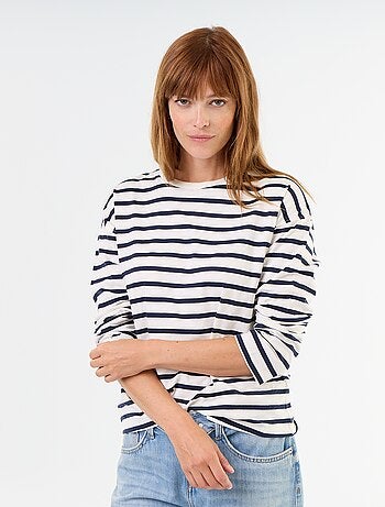 T-shirt a maniche lunghe a righe