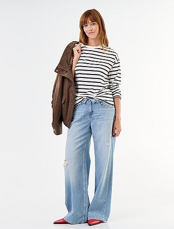 T-shirt a maniche lunghe a righe