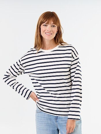 T-shirt a maniche lunghe a righe