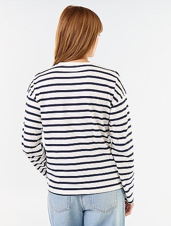 T-shirt a maniche lunghe a righe
