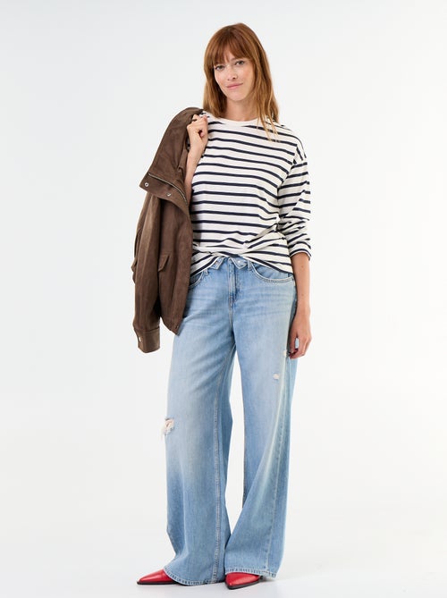T-shirt a maniche lunghe a righe - Kiabi T-shirt a maniche lunghe a righe - Kiabi
