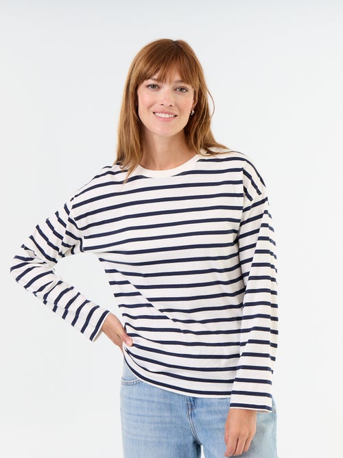 T-shirt a maniche lunghe a righe - Kiabi T-shirt a maniche lunghe a righe - Kiabi