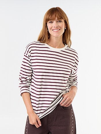 T-shirt a maniche lunghe a righe