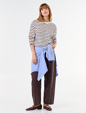 T-shirt a maniche lunghe a righe