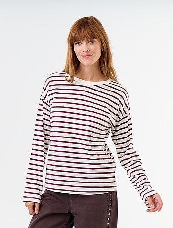 T-shirt a maniche lunghe a righe