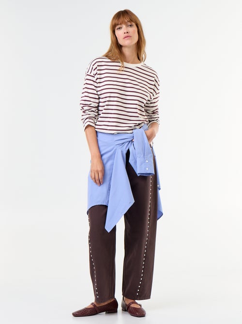 T-shirt a maniche lunghe a righe - Kiabi T-shirt a maniche lunghe a righe - Kiabi