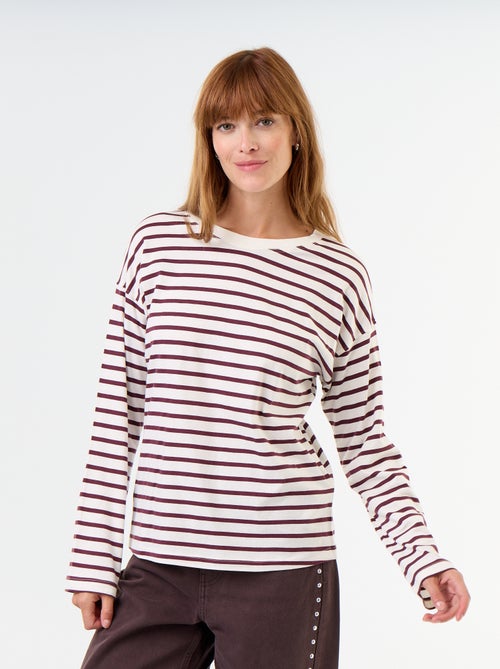 T-shirt a maniche lunghe a righe - Kiabi T-shirt a maniche lunghe a righe - Kiabi