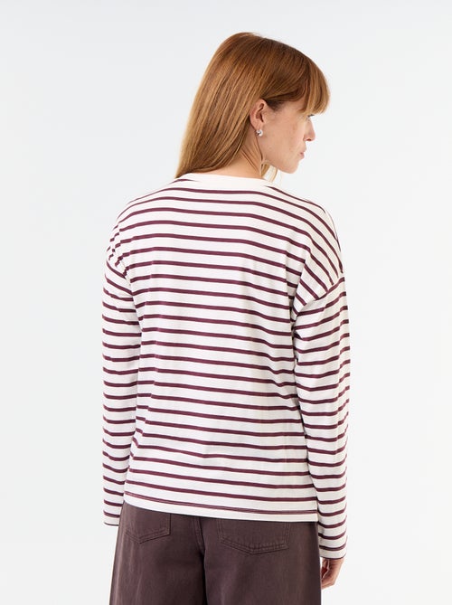 T-shirt a maniche lunghe a righe - Kiabi T-shirt a maniche lunghe a righe - Kiabi
