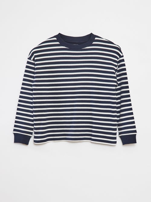 T-shirt a maniche lunghe a righe - Kiabi