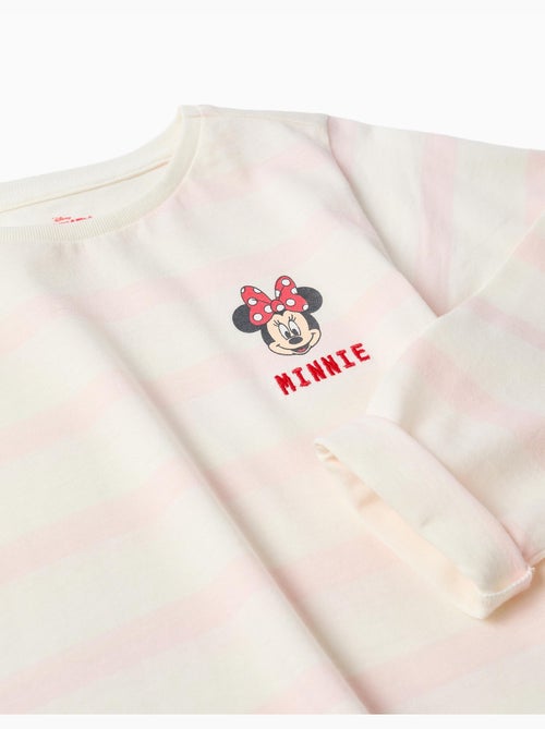 T-shirt a maniche lunghe a righe con stampa di minnie - Kiabi