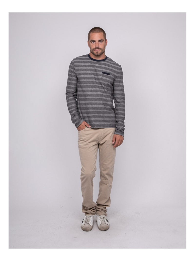 T-shirt a maniche lunghe a righe JUNANINE Beige - Kiabi