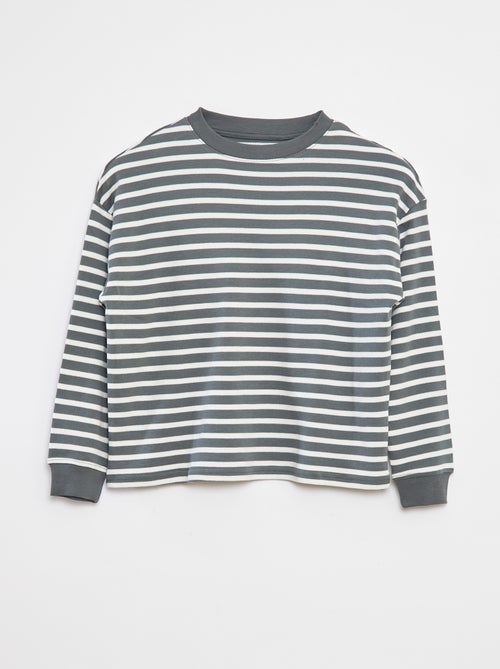 T-shirt a maniche lunghe a righe - Kiabi