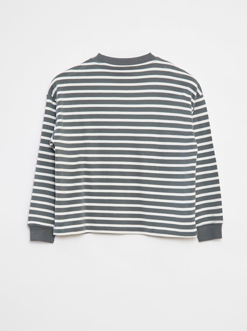 T-shirt a maniche lunghe a righe - Kiabi
