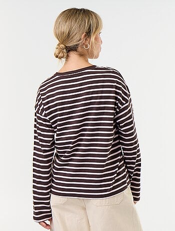 T-shirt a maniche lunghe a righe
