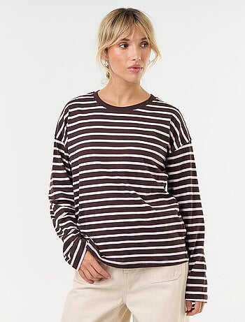 T-shirt a maniche lunghe a righe