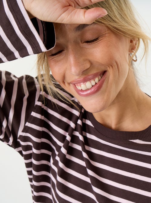 T-shirt a maniche lunghe a righe - Kiabi T-shirt a maniche lunghe a righe - Kiabi