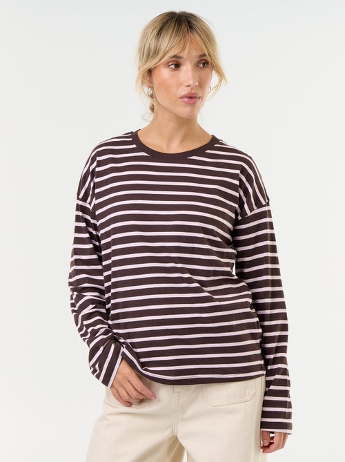 T-shirt a maniche lunghe a righe - Kiabi T-shirt a maniche lunghe a righe - Kiabi