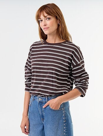 T-shirt a maniche lunghe a righe